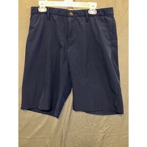 Adidas Men Golf Shorts Navy Blue Size 36 Flat Front Stretch Performance